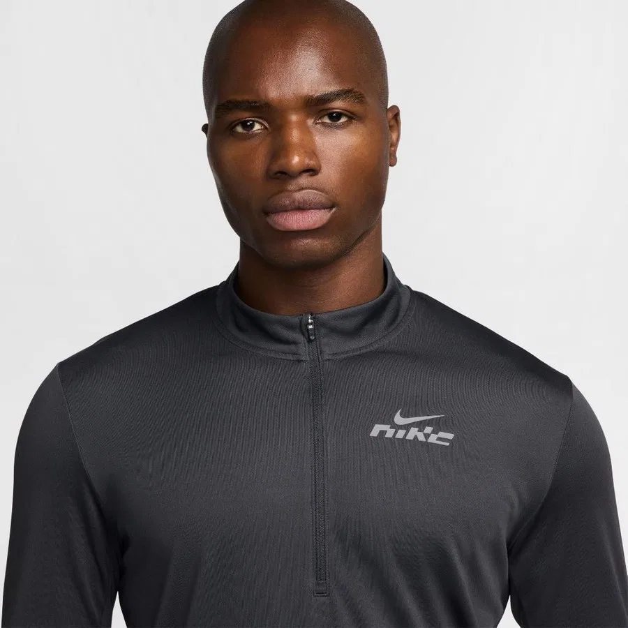 Мужская беговая куртка с полузамком Dri-FIT Pacer Flash, Nike, Дымчатый — фото 2