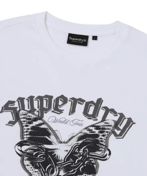 Футболка с принтом бабочка Superdry, белый — фото 4
