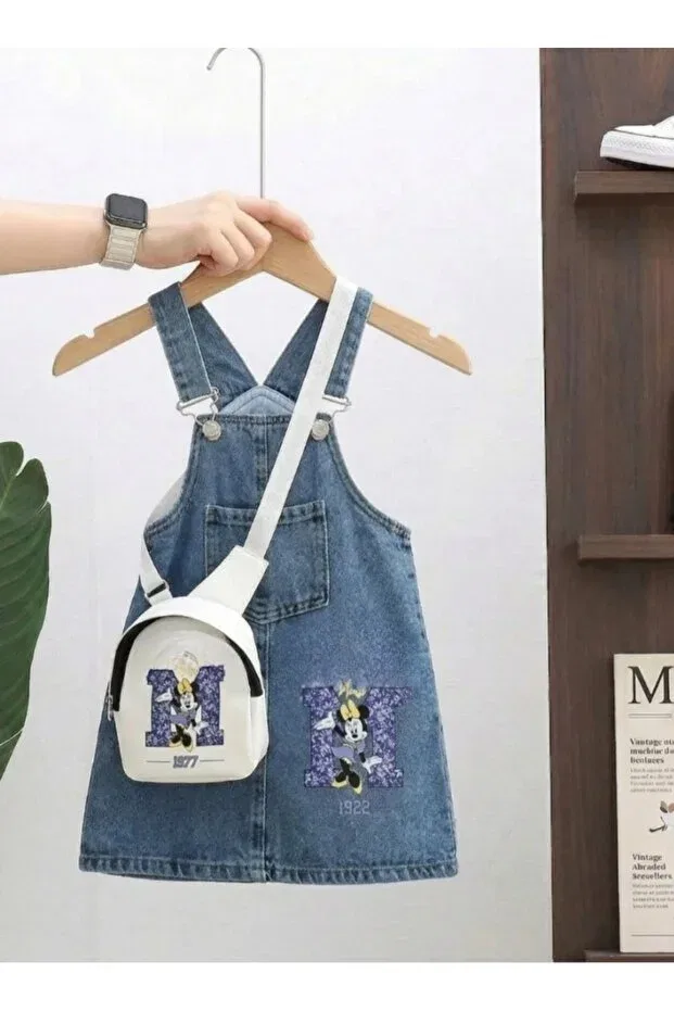 Детское платье-жилет для девочек джинсовое Bag and denim girls' gilet dress Bidi Bidi, Blue-Violet — фото 2