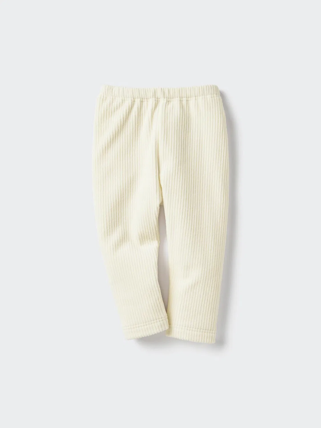 Леггинсы Uniqlo, флисовые/вельветовые, полная длина, кремовый