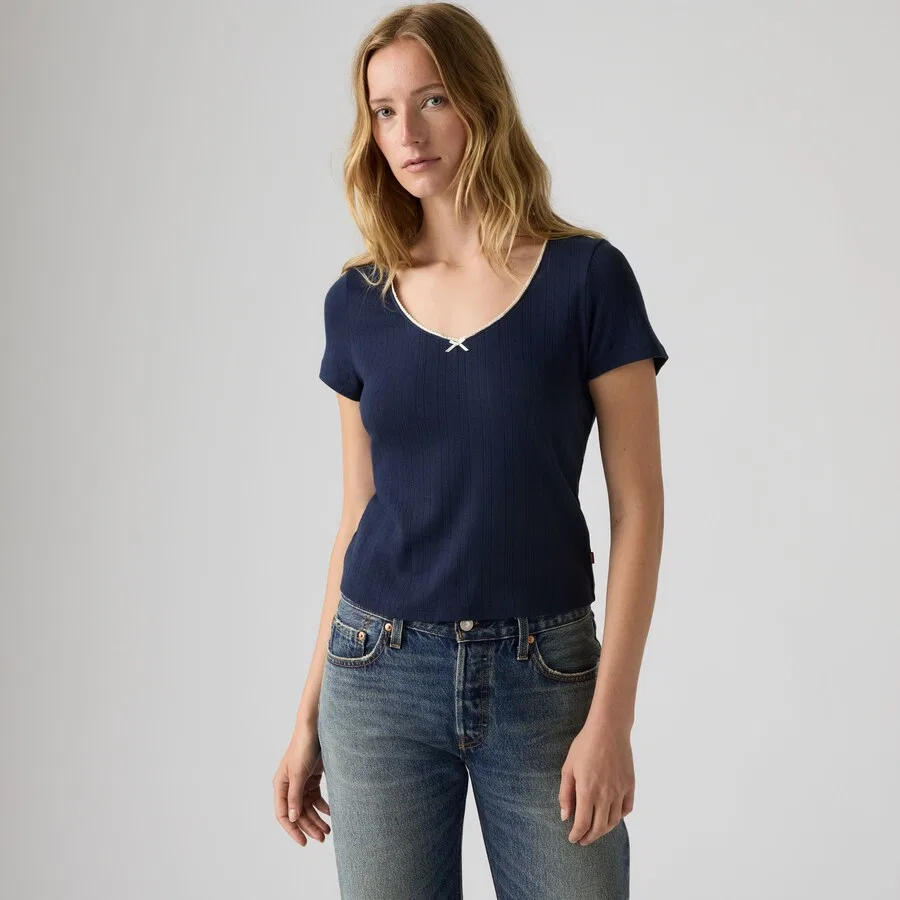 Футболка LEVI'S SWEETIE темно-синего цвета — фото 2