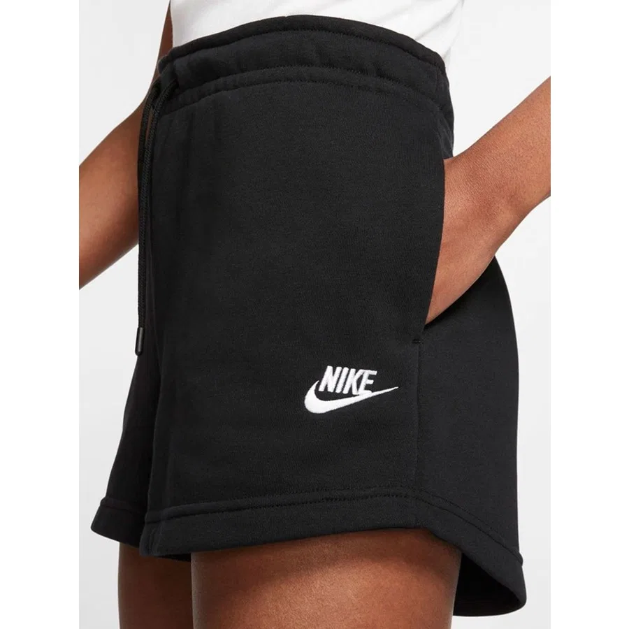 Шорты женские из футера с логотипом Nike Essential, Черный — фото 2