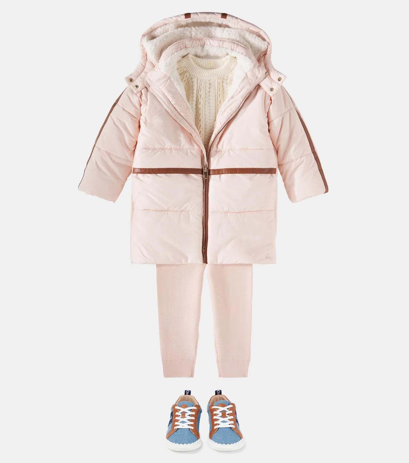 Свитер хлопковый Chloé Kids, белый — фото 2