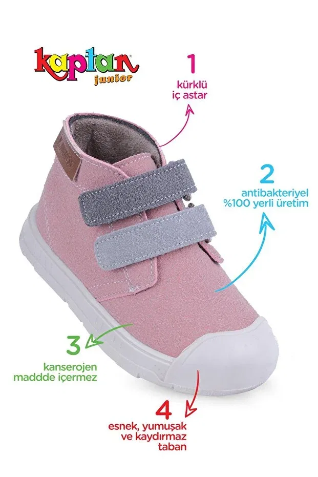 Детские ботинки для девочек ортопедические Ilkadım Kaptan Junior, Pink — фото 3
