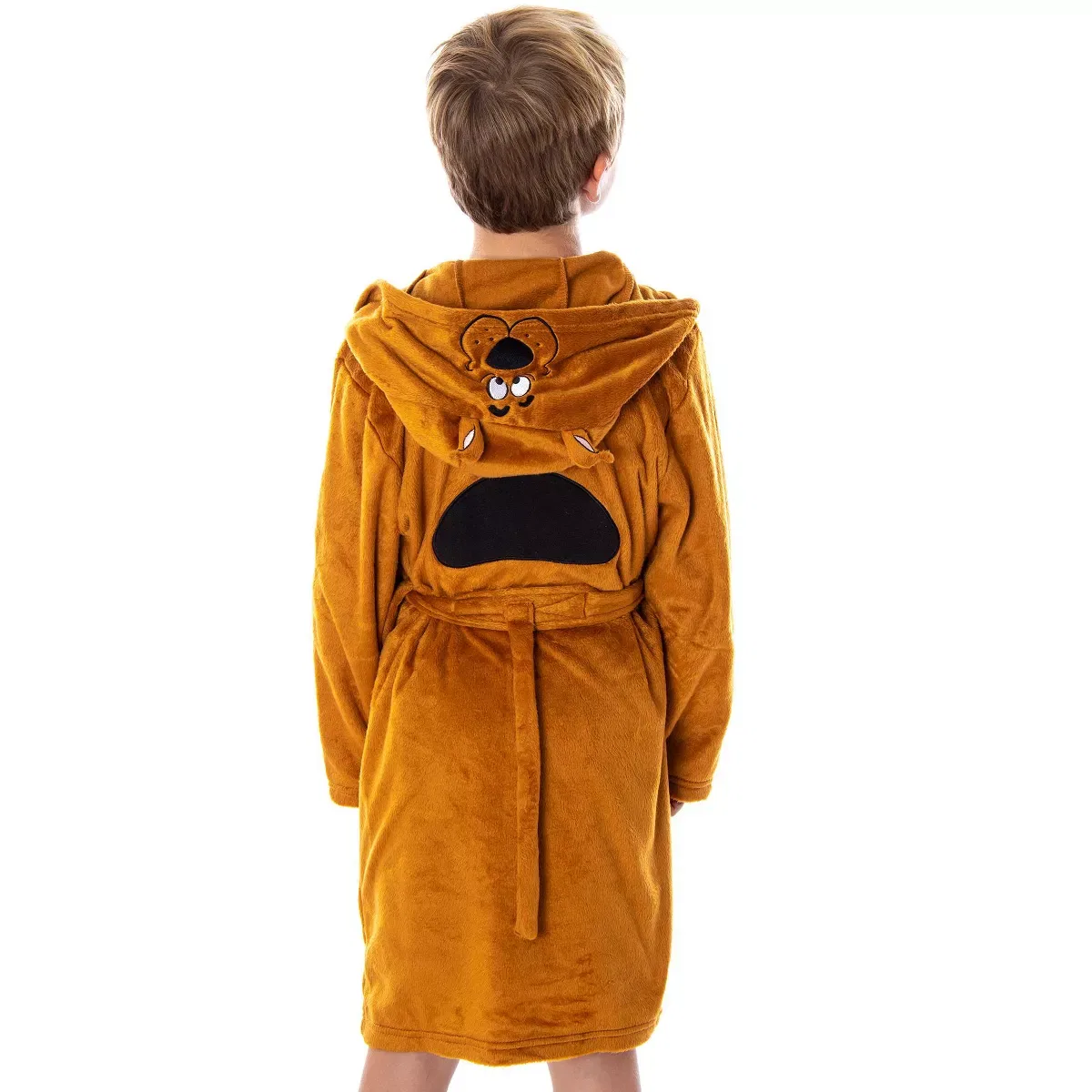Детский халат на молнии с капюшоном с принтом Scooby-Doo Scooby-Doo, Brown — фото 4