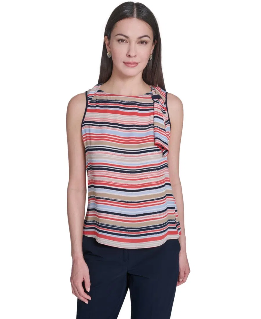 Блуза-топ без рукавов с боковыми завязками Tommy Hilfiger, Grenadine Multi