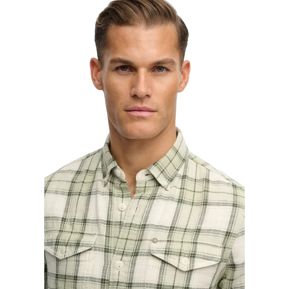 Рубашка с длинным рукавом Merchant Lite Check Superdry, зеленый — фото 4