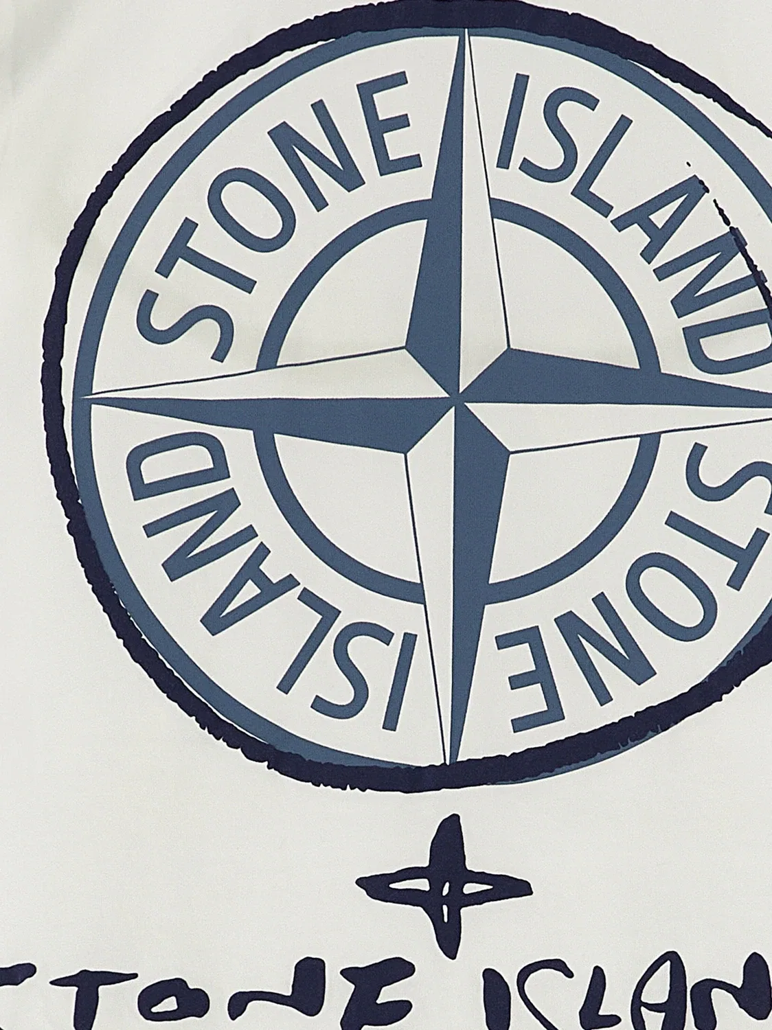 Футболка с принтом Stone Island Junior, белый — фото 3