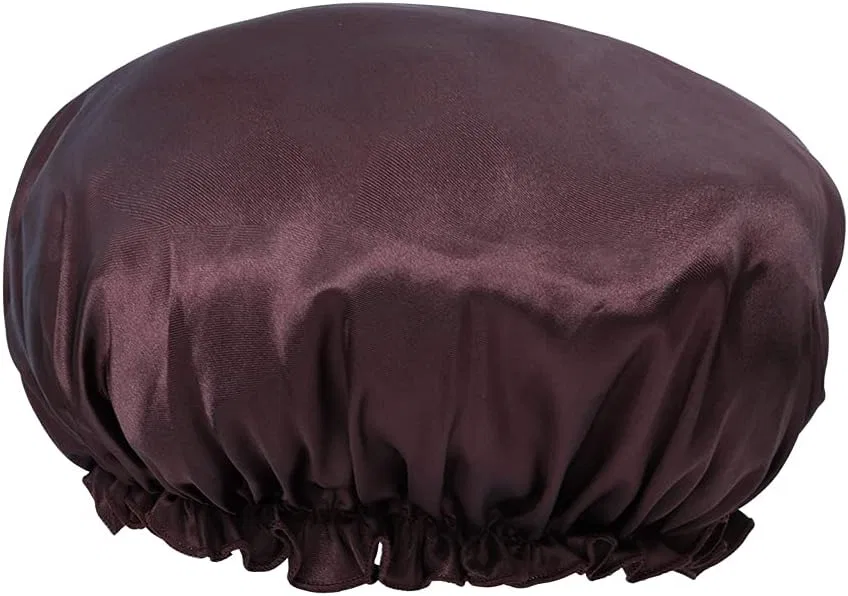 Шелковый чепец для сна Satin Bonnet, TOPTIE, coffee