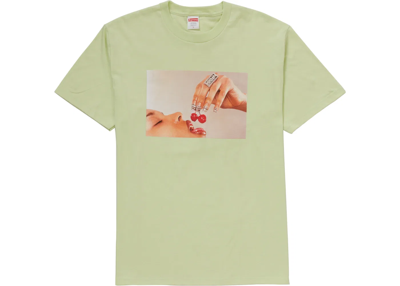 Мужская футболка с принтом Cherries Supreme, Pale Mint