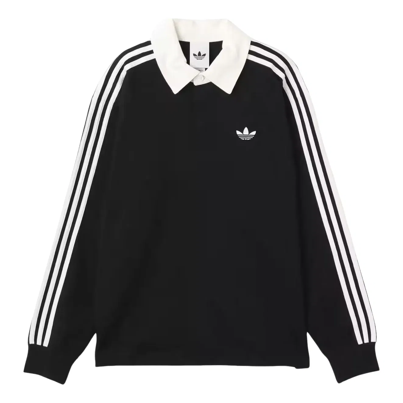 Мужское поло Three Stripes Rugby Polo Shirt Asia Sizing 'Black' adidas, черный