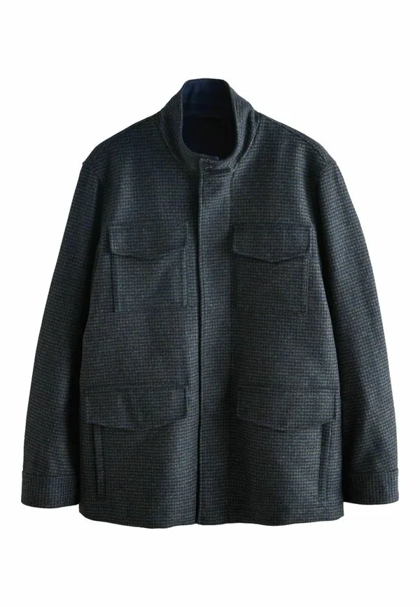 Короткое пальто стандартного кроя с четырьмя карманами Next, Navy Dogtooth