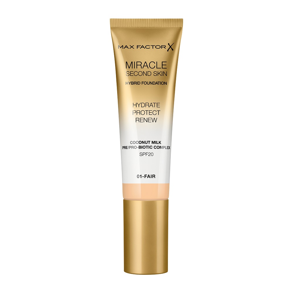 

Жидкая основа miracle second skin hybrid foundation Max Factor, цвет nr. 01 fair, 30 мл