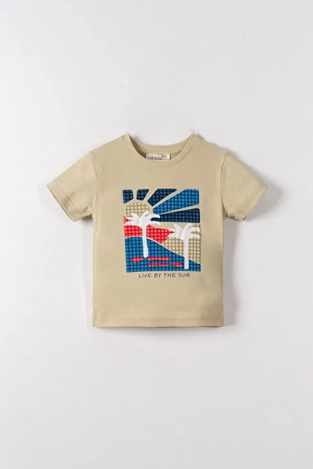 Детская футболка для мальчиков с принтом Nk Kids, Beige