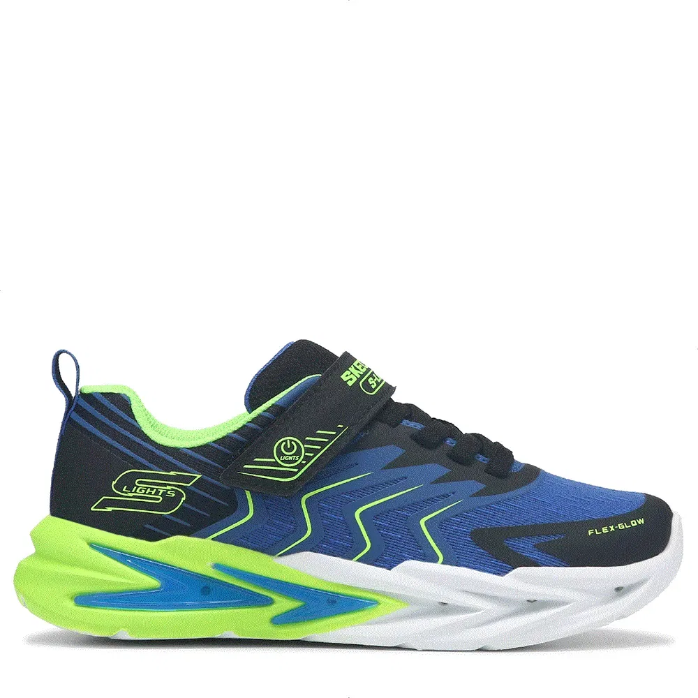 Детские кроссовки Flex Glow со светящейся подошвой Skechers, Black/Blue/Lime — фото 2