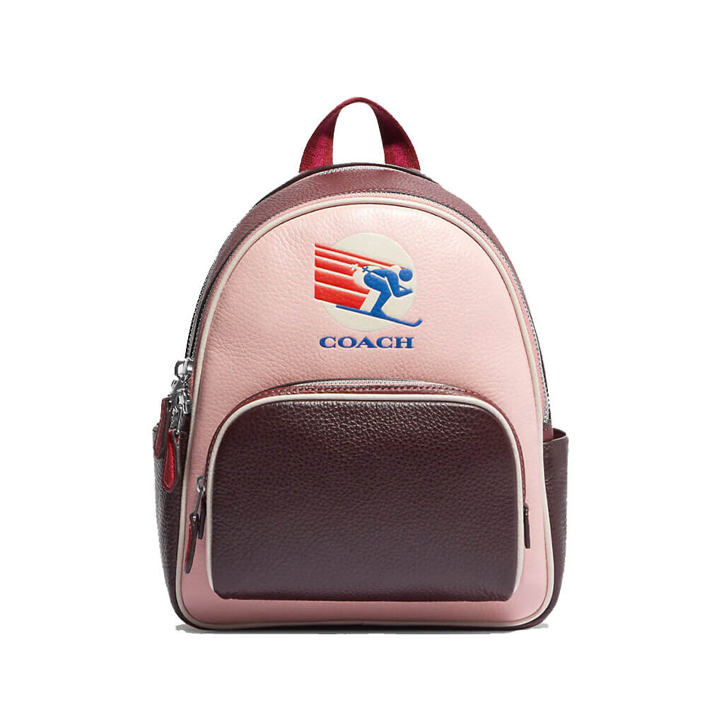 

Рюкзак Coach Outlet Mini Court in Colorblock with Ski Speed Graphic, пыльно-розовый