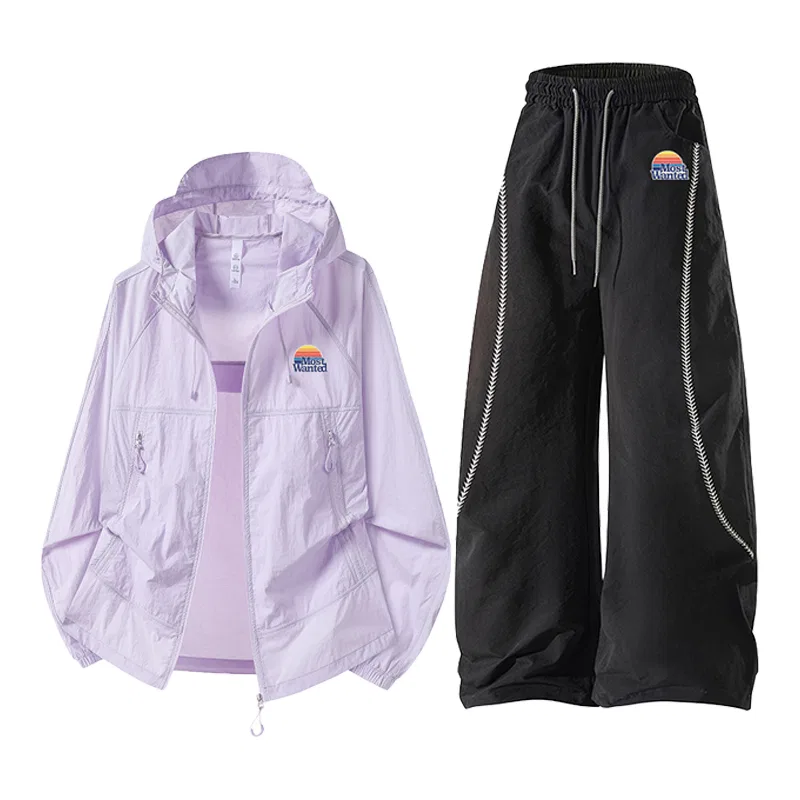 Детский спортивный комплект из футера с брюками, Blue Ice Purple+Black Pants, MostwantedLab, Blue Ice Purple/Black