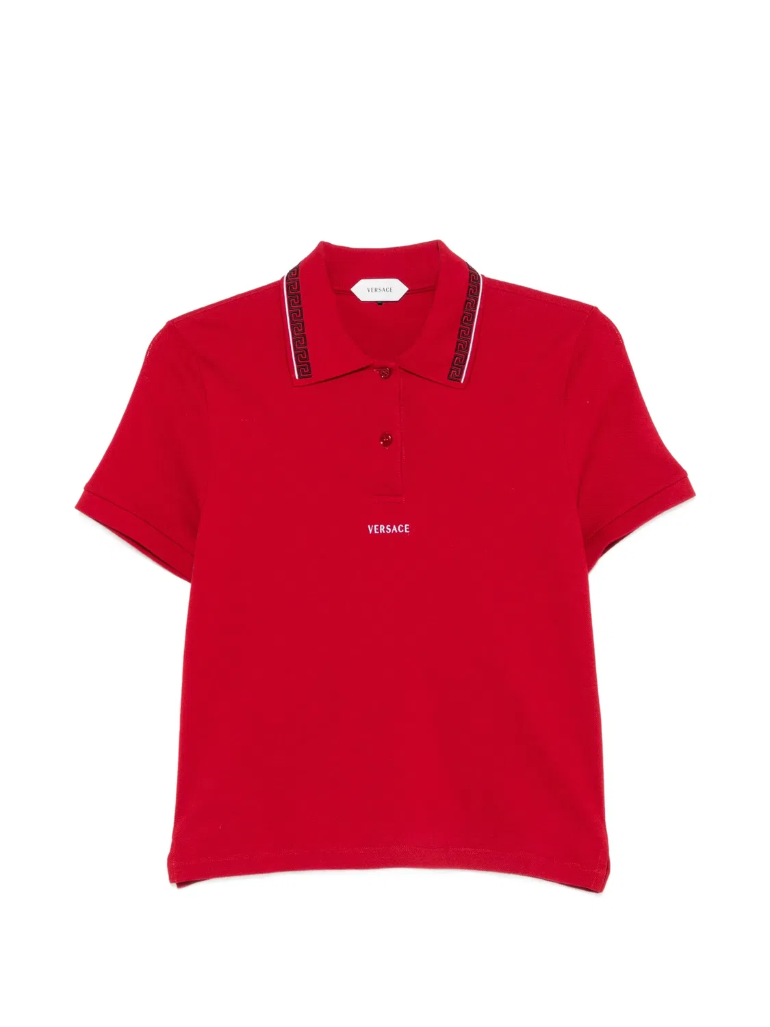 Поло Greca с красным кантом Versace, красный