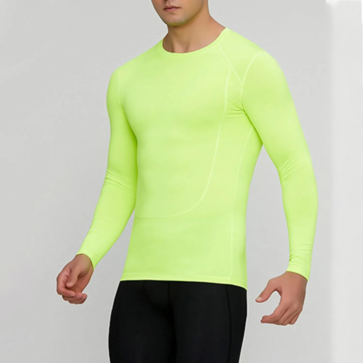 Мужская длинная футболка с круглым вырезом Slim Fit, Green — фото 2