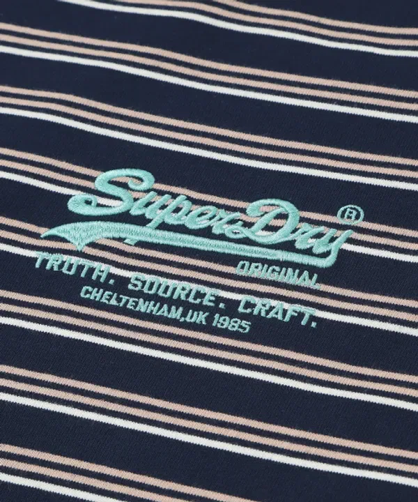 Футболка с логотипом и полосками, Superdry, синий — фото 4