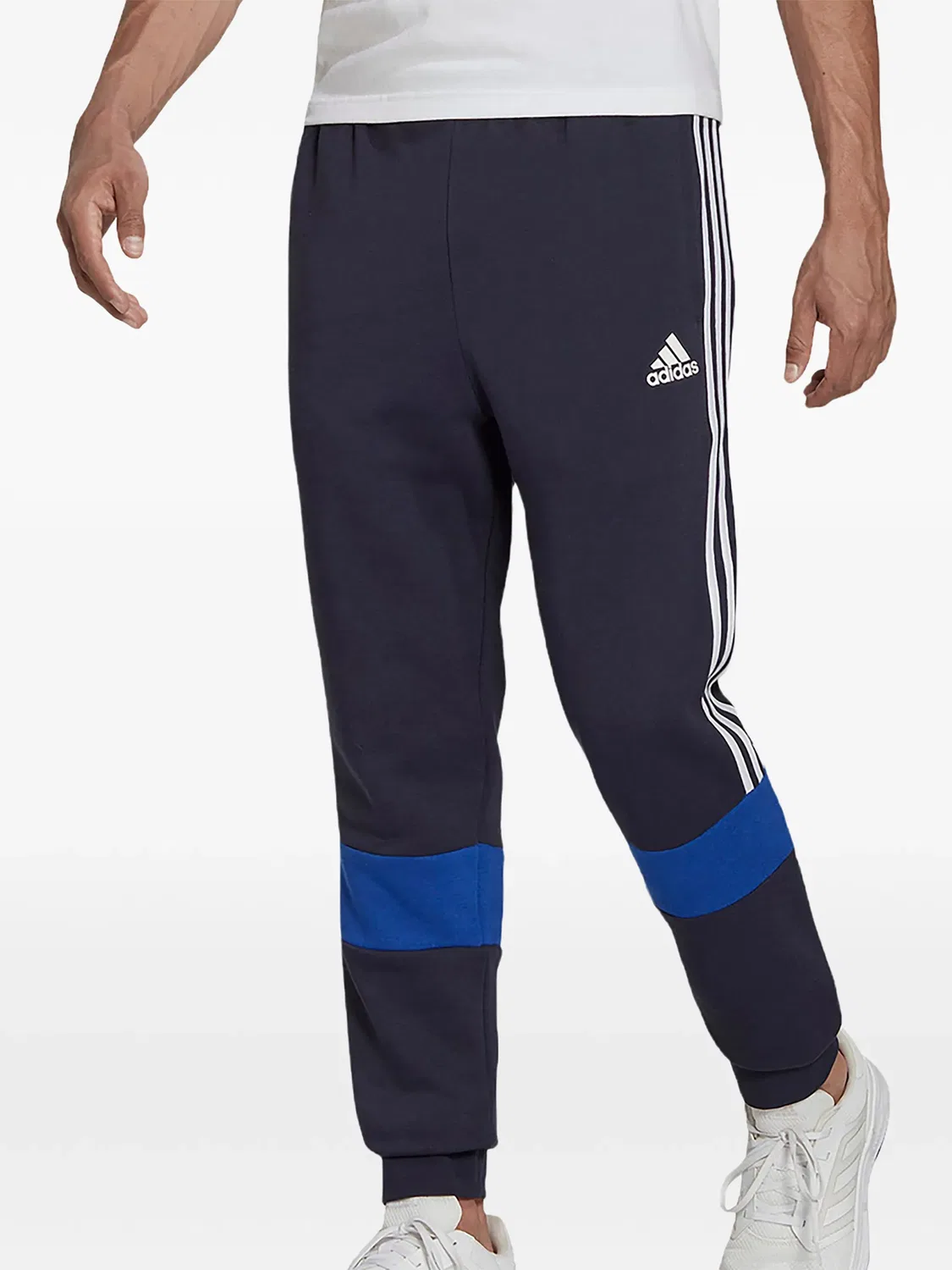 Спортивные брюки в стиле колор-блок Adidas, синий — фото 2