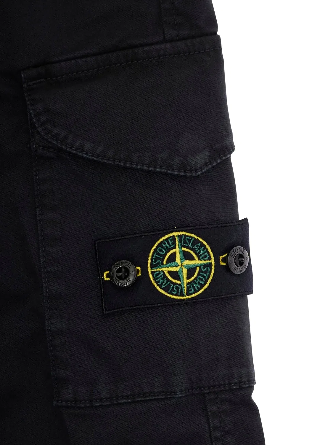 Брюки с карманами-карго из хлопка Stone Island, черный — фото 2