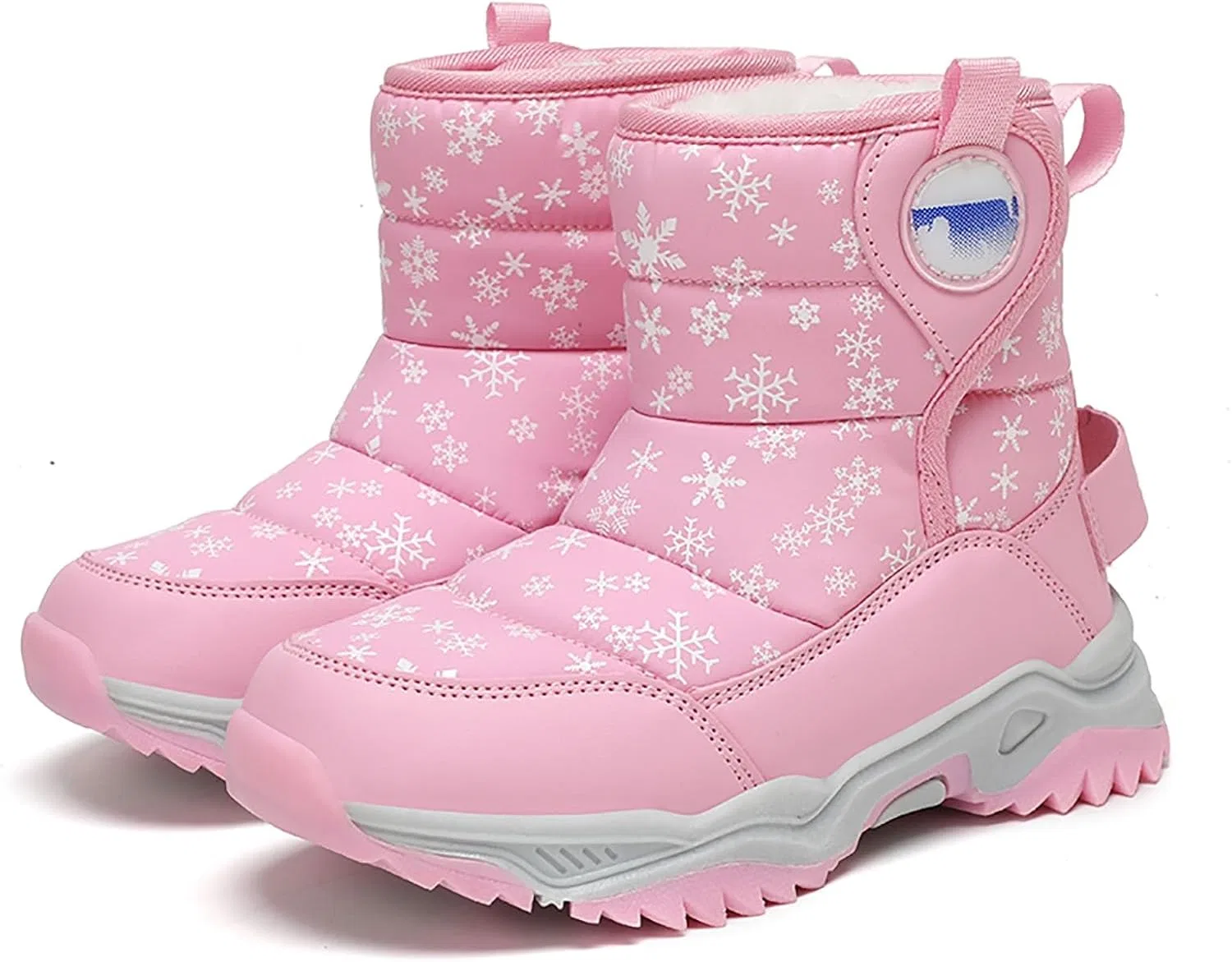 Детские зимние ботинки для мальчиков и девочек с принтом, Snow Boots, Pink
