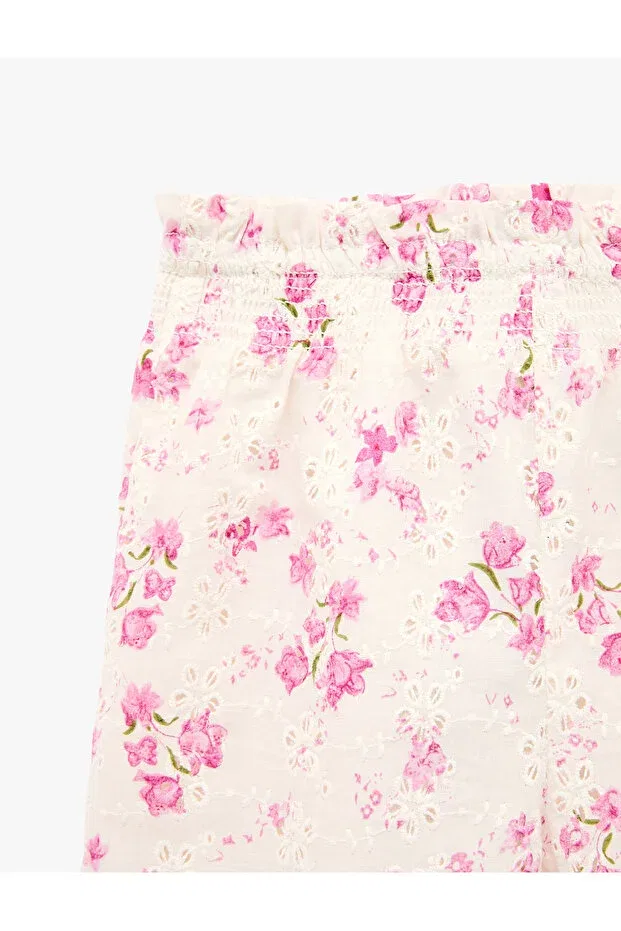 Детские широкие брюки с цветочным принтом Koton, Pink Patterned — фото 3