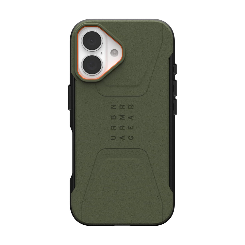 

Чехол UAG Civilian для IPhone 16 с MagSafe, Olive Drab, Зеленый, Чехол UAG Civilian для IPhone 16 с MagSafe, Olive Drab