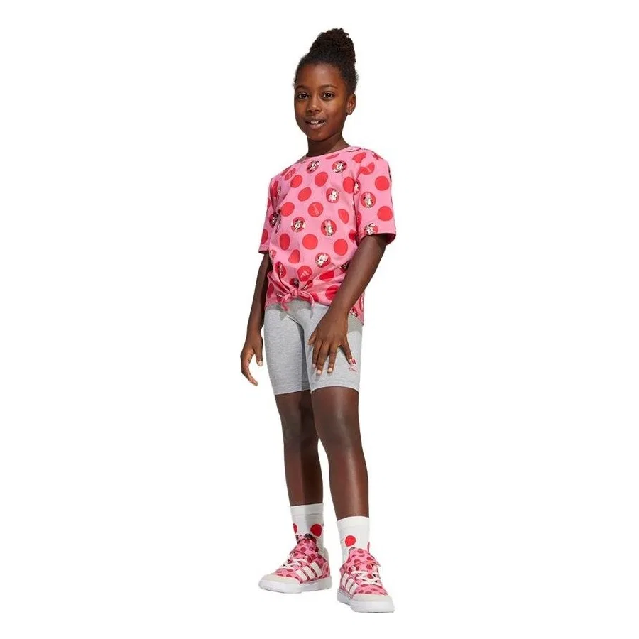 Детский спортивный комплект с принтом Minnie Mouse adidas, Розовый — фото 2