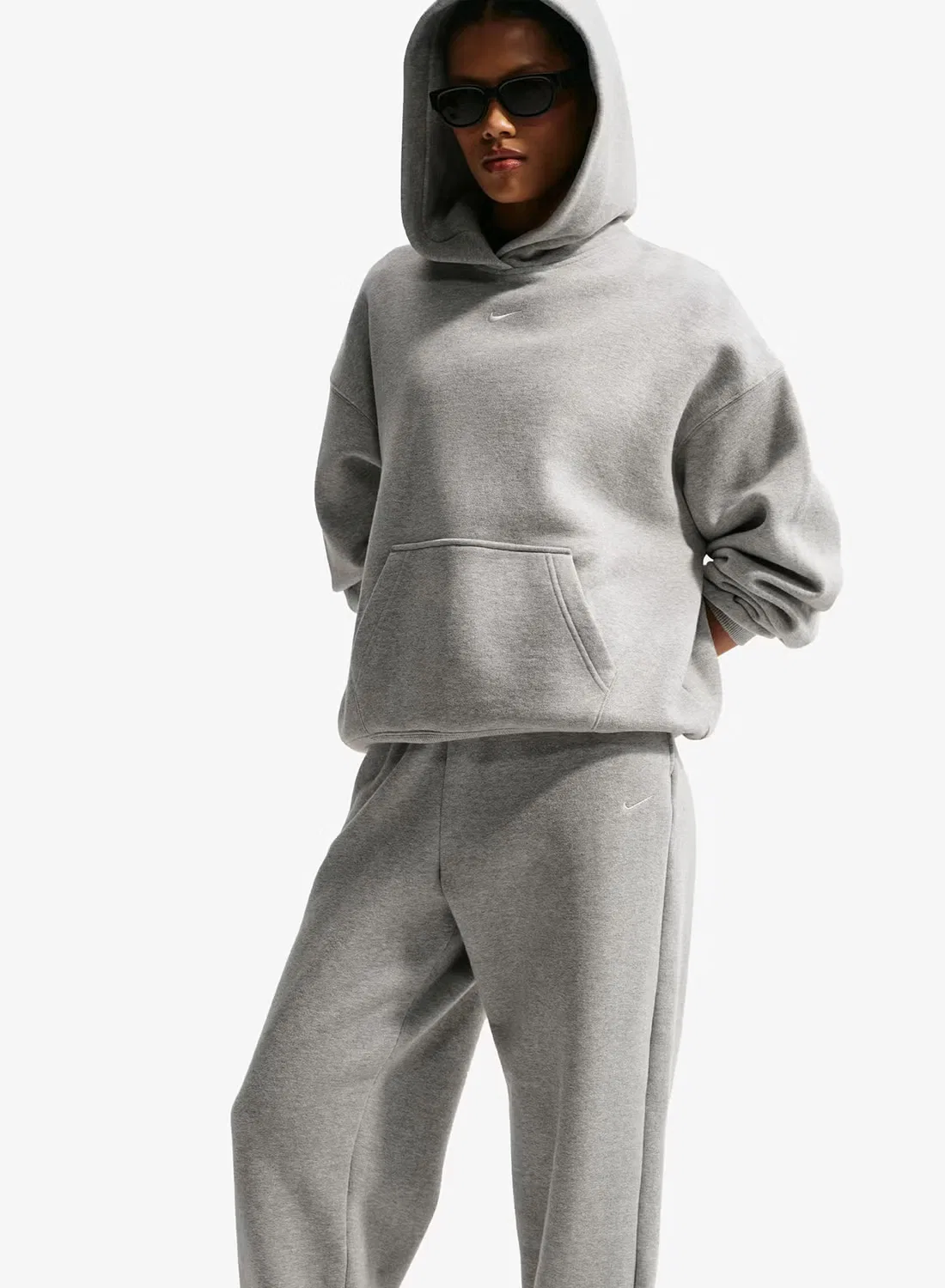 Брюки из футера с открытым низом Nike, серый — фото 4