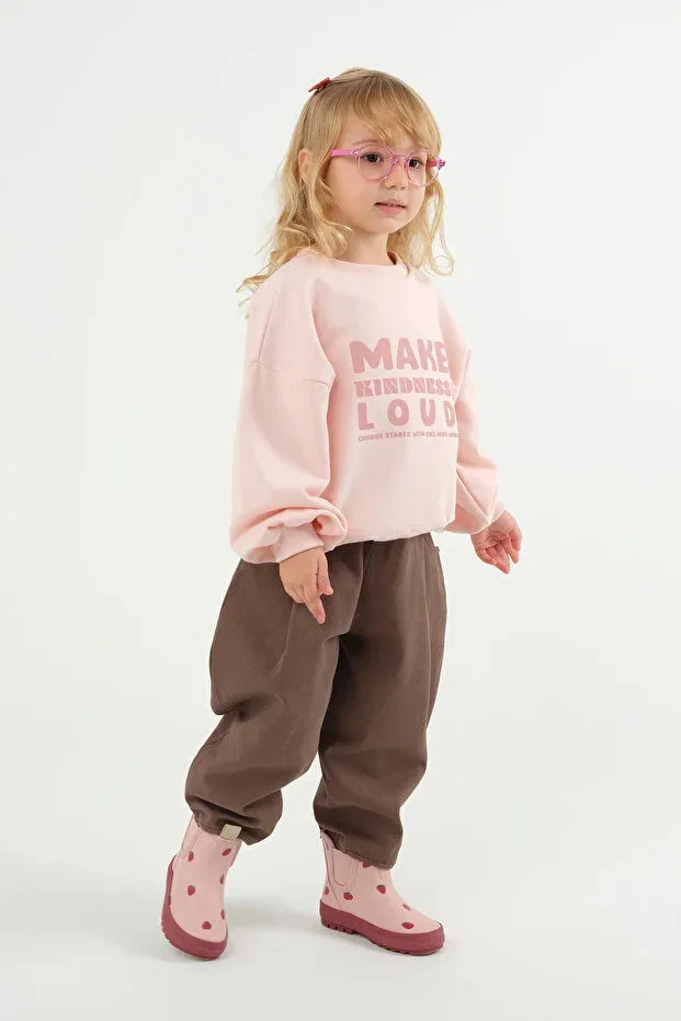 Детские свитшот для девочек с принтом Mioma Kids, Powder Pink — фото 2