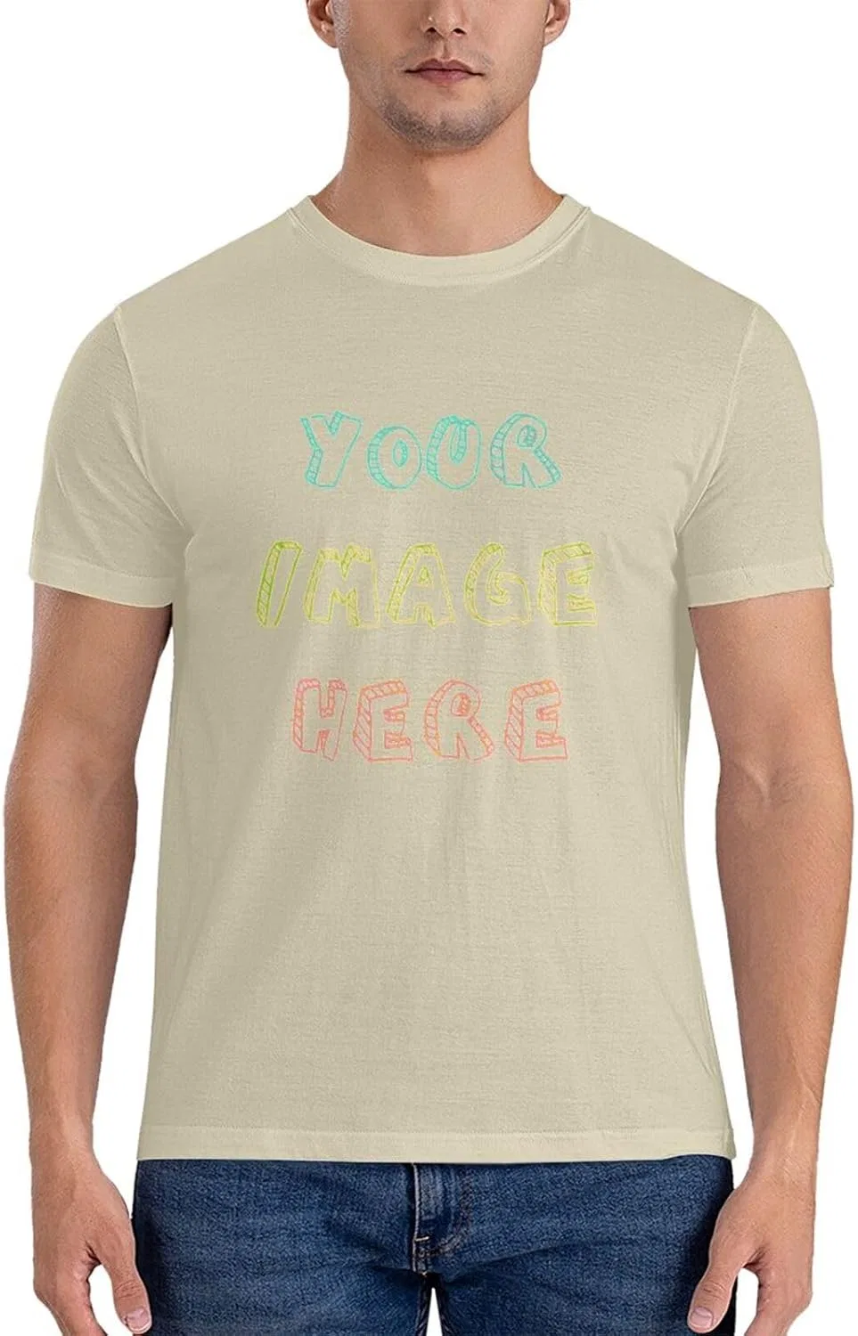Мужская приталенная футболка с капюшоном Custom Shirts, Natural