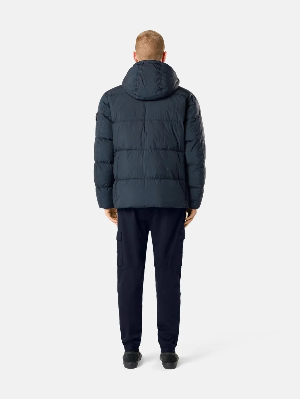 Мужской пуховик Stone Island Wind-resistant With Anti-drop Regular Fit, темно-синий — фото 3
