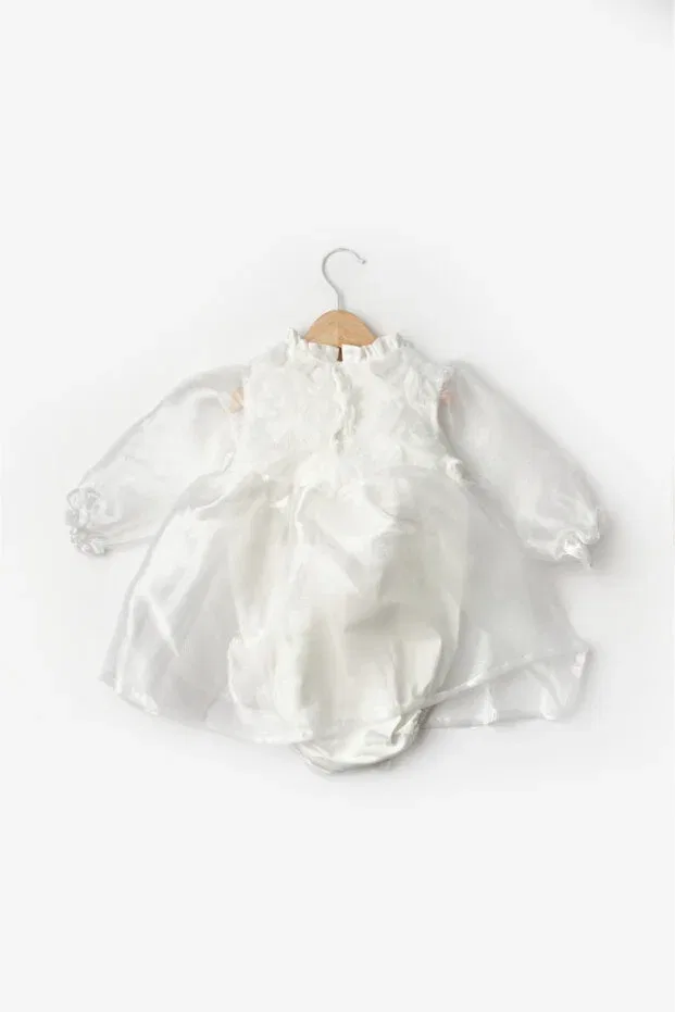 Детское платье для девочек с длинным рукавом ophelia Le Mabelle, White — фото 2