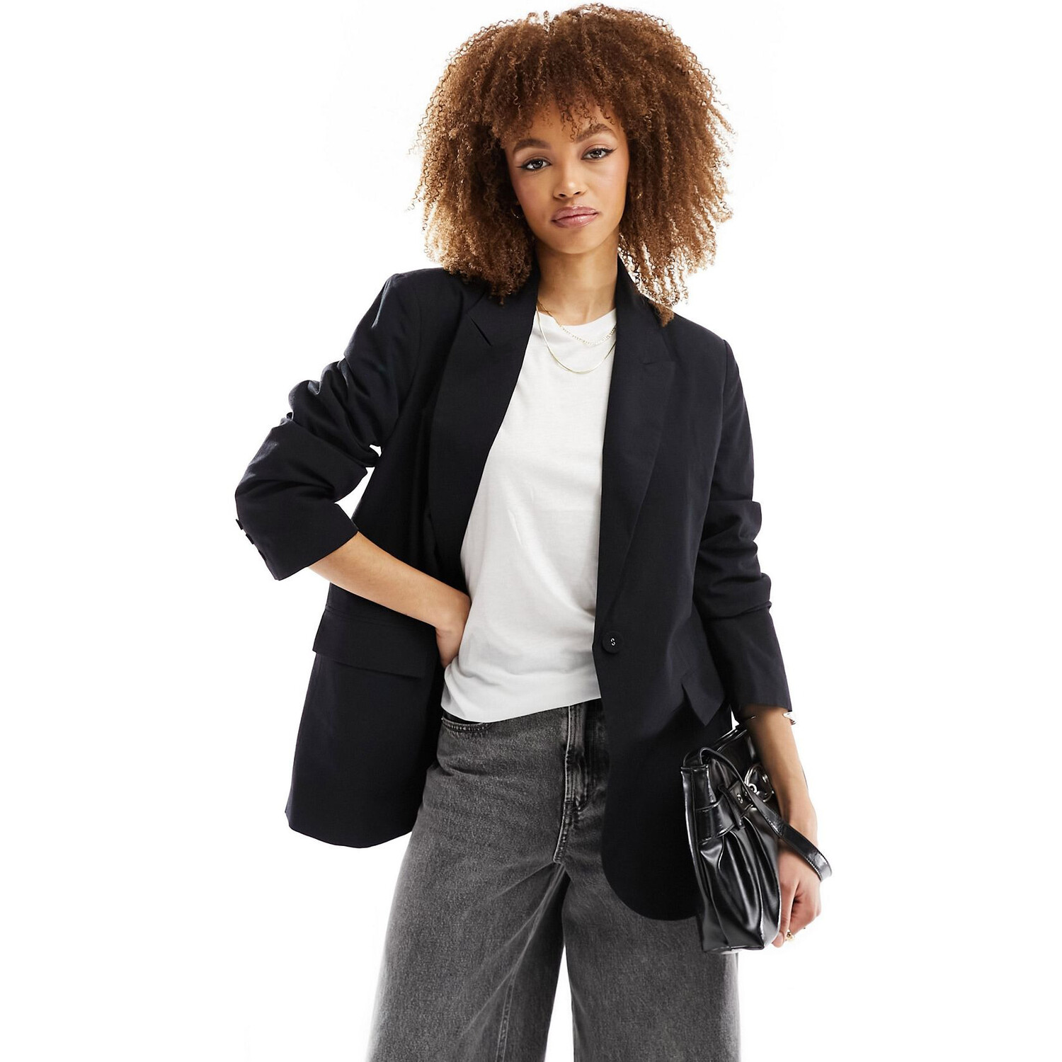 

Блейзер Asos Design Tailored With Linen, черный