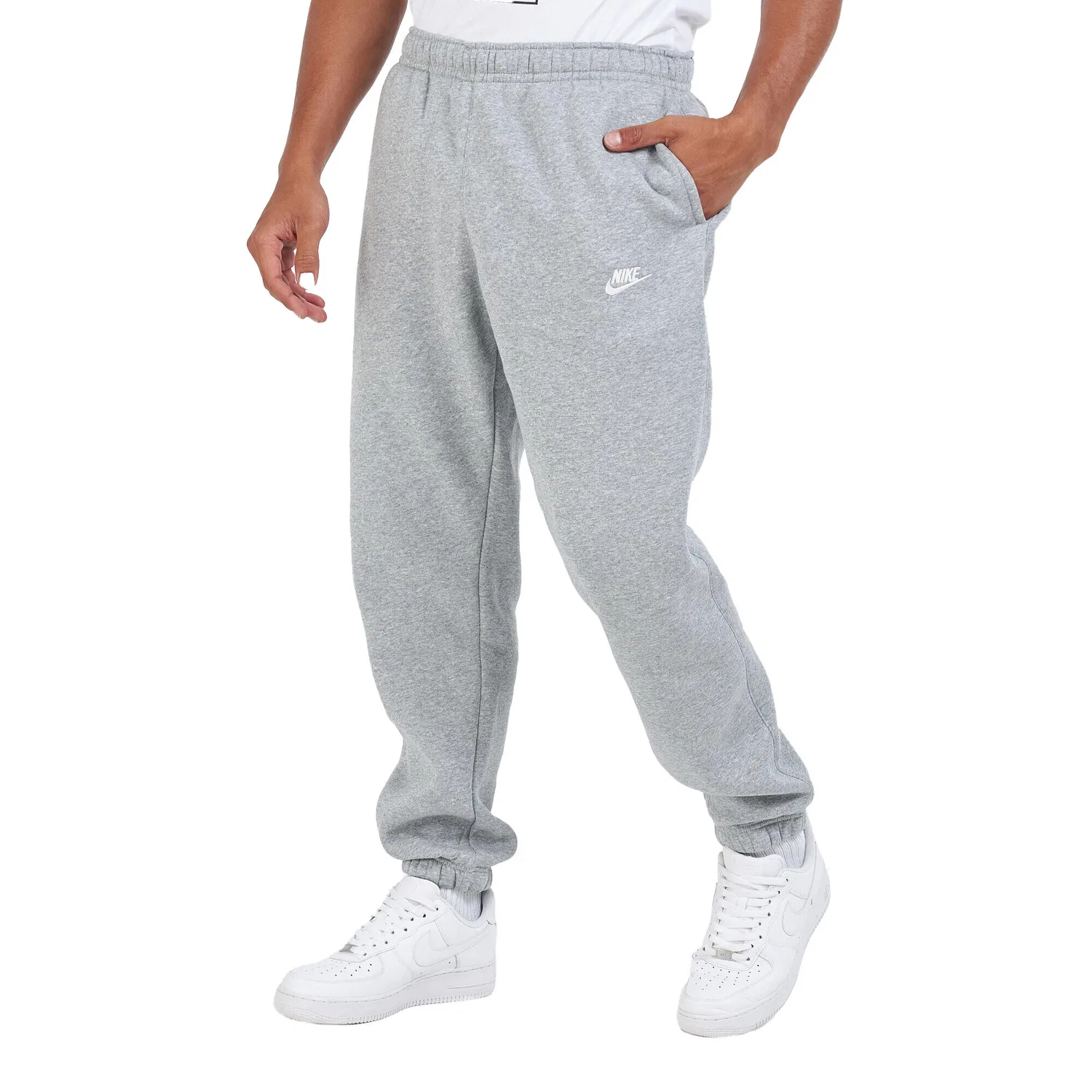 Мужские спортивные штаны с утягивающим поясом NSW Club Nike, Grau Silber — фото 2