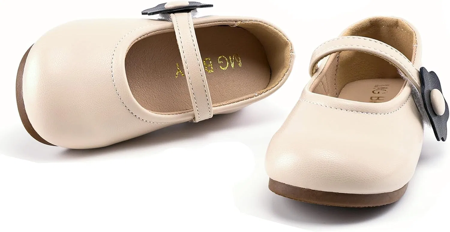 Детские туфли Мэри Джейн с бантом для девочек WILLFUN, Beige