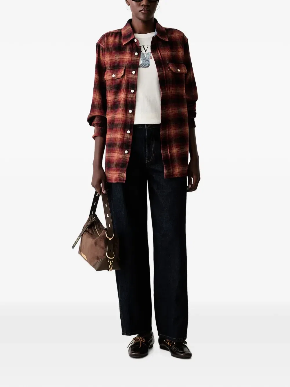 Рубашка Levi's Classic Worker в клетку, красный — фото 3