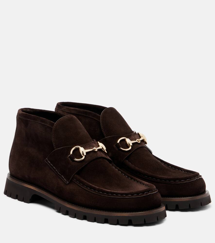 Замшевые ботинки с подковкой на щиколотке Gucci, T.Moro.2390 Rtw