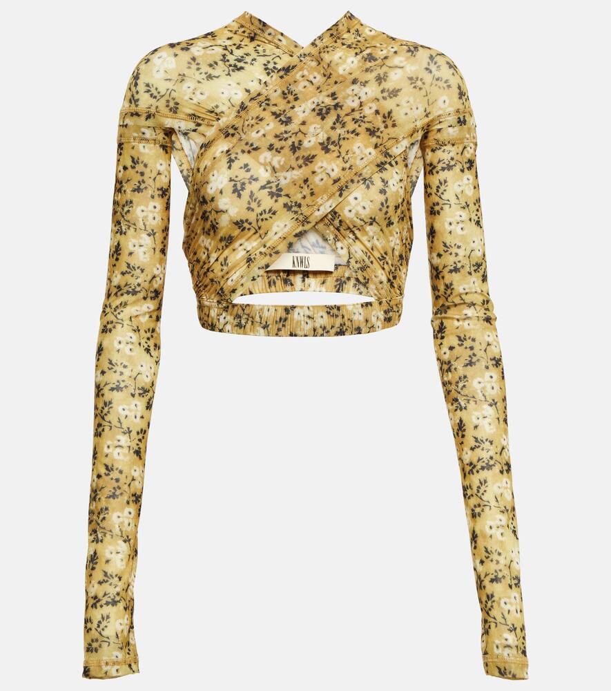 

Кроп топ из цветочного джерси с защитой от перекручивания KNWLS, Wall Florals