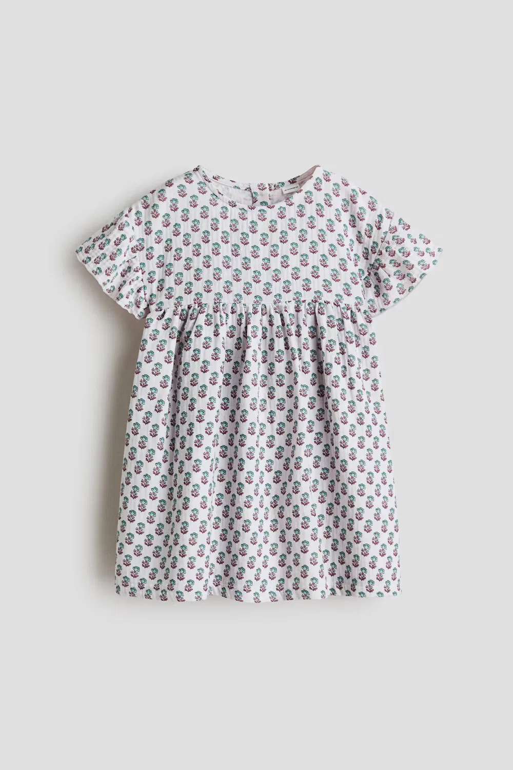 Платье из хлопчатобумажной ткани H&M, Helles Mattlila/Geblümt