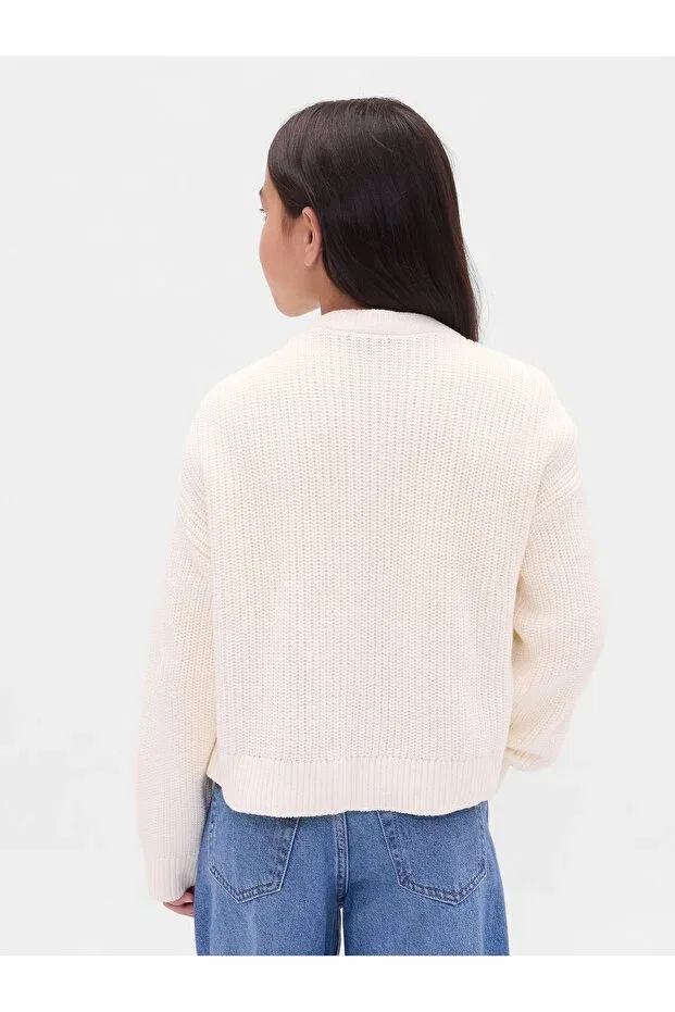 Детский кардиган для девочек оверсайз Gap, Off White-000 — фото 4