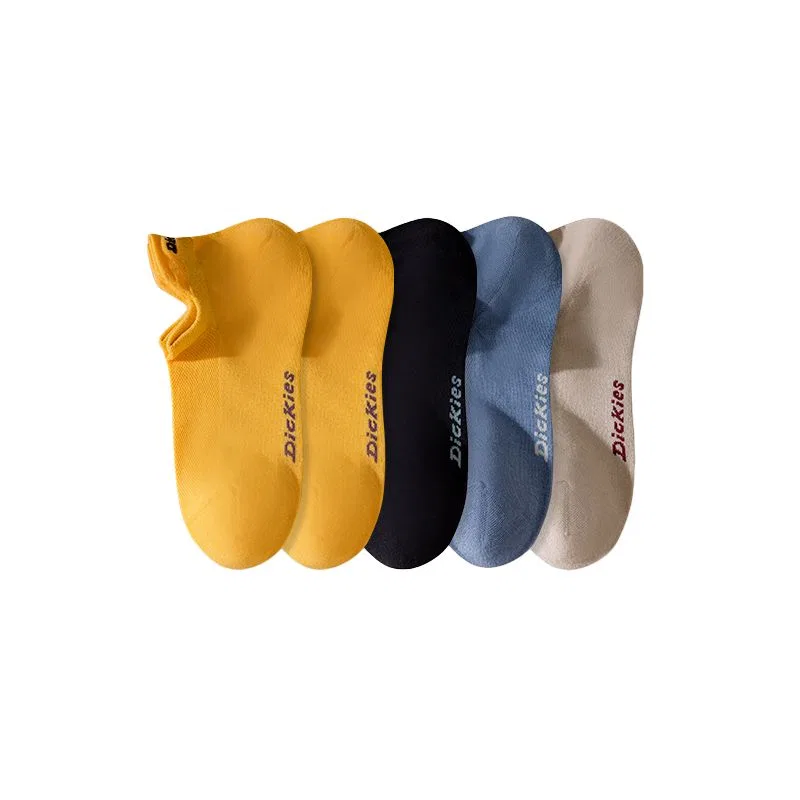 Детские носки-невидимки, набор из 5 пар, Dickies, Yellow/Yellow/Black/Blue/Light Khaki