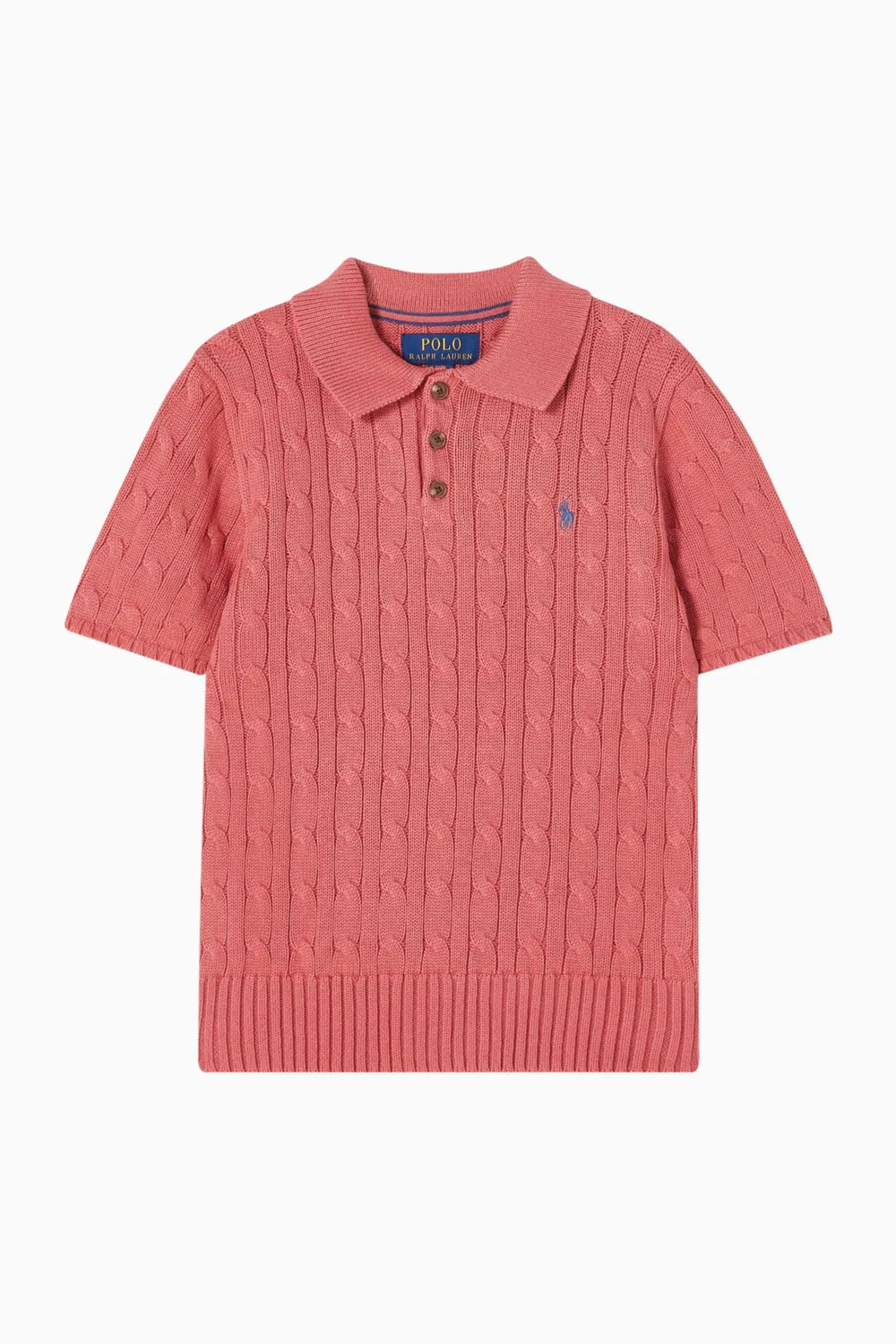 Футболка поло с вязаным узором из хлопка Polo Ralph Lauren