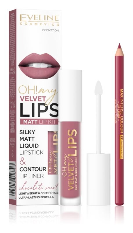 

Комплект для губ Eveline Cosmetics OH! my LIPS Velvet, 13 Brownie Biscotti