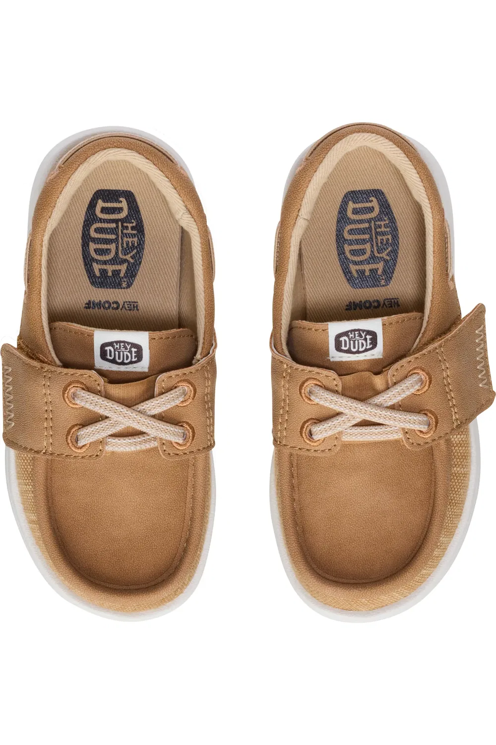 Детские туфли-лодочки slip-on на плоской подошве Wells Classic Hey Dude, Cognac — фото 4