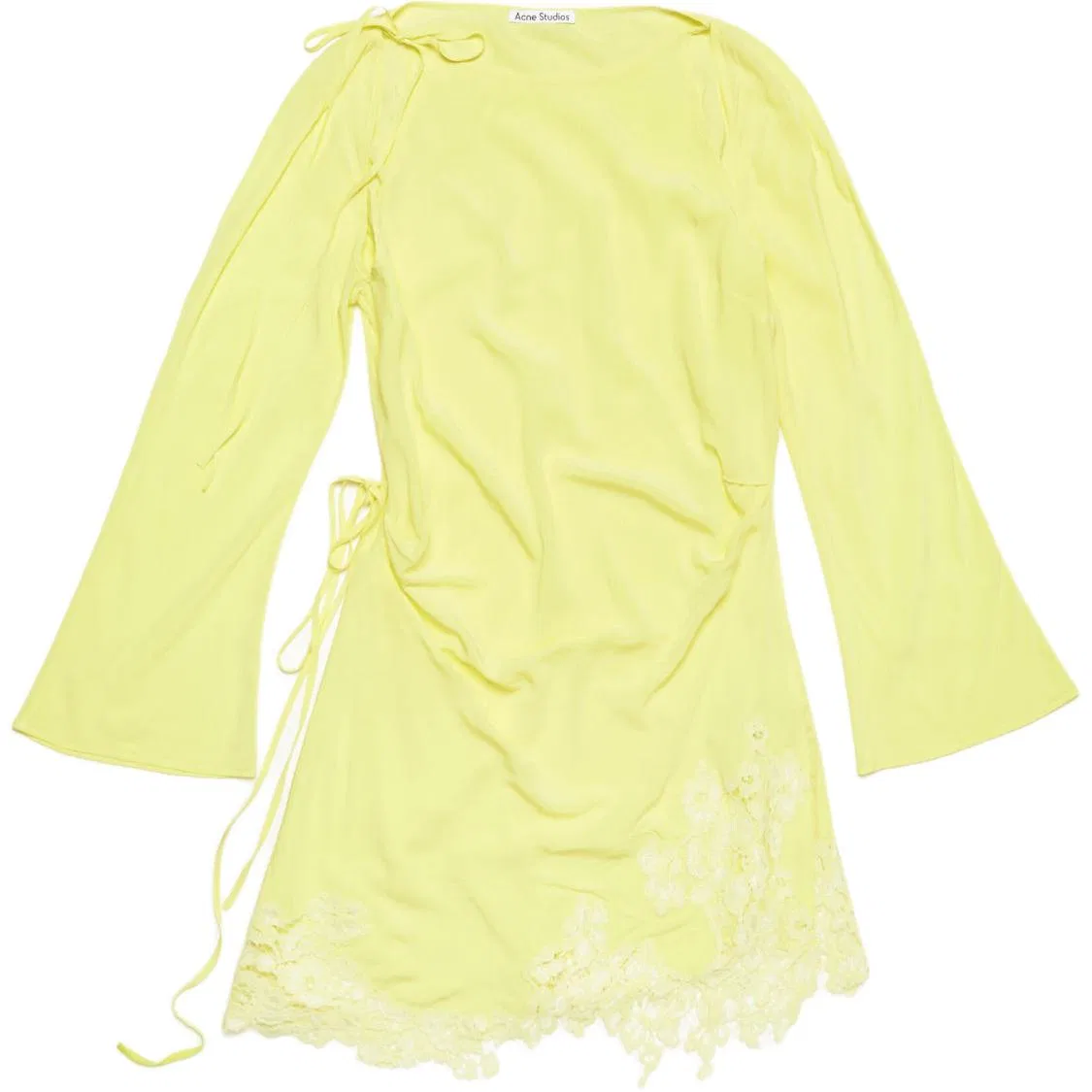 Платье мини с цветочным кружевом Acne Studios, Neon Yellow