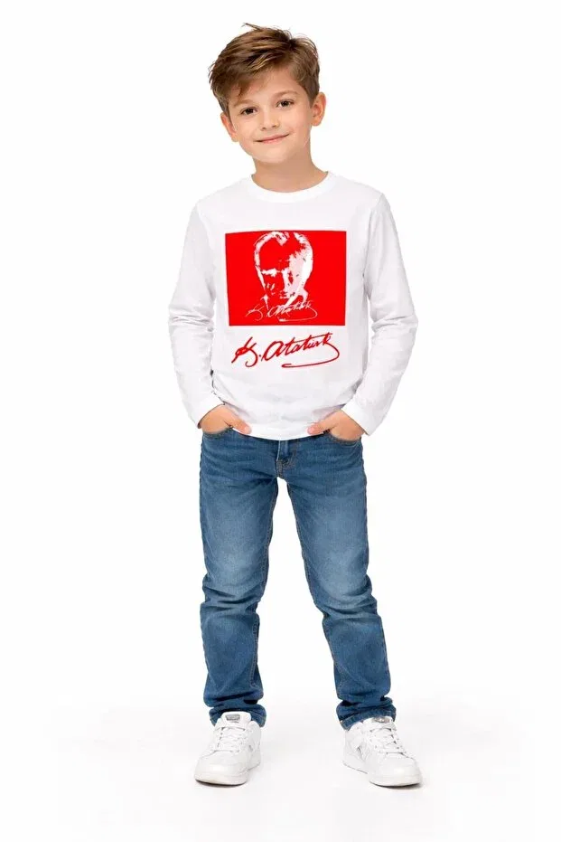 Детская толстовка для девочек с принтом Ataturk Printed One Depot Only Only For Quality Life, White One Depot Only For Quality Life — фото 3