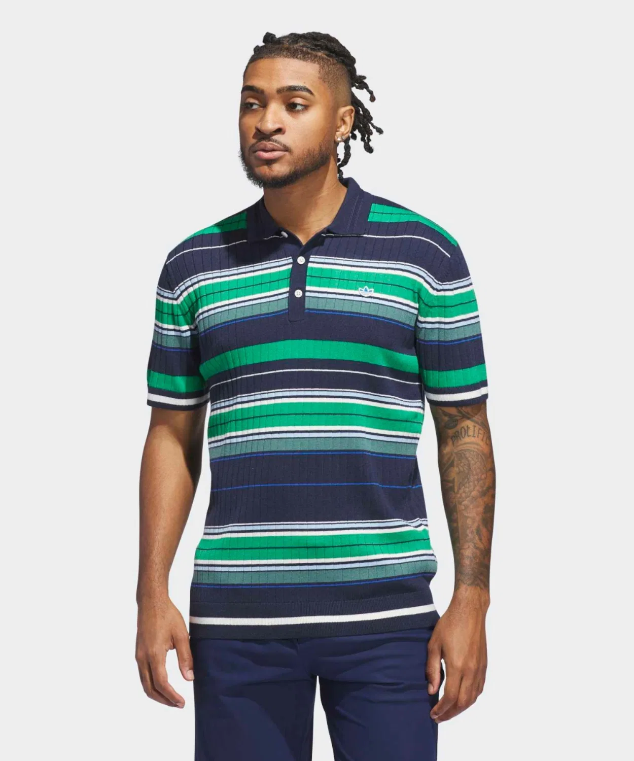 Мужское поло из трикотажа с принтом Adidas Golf, Navy